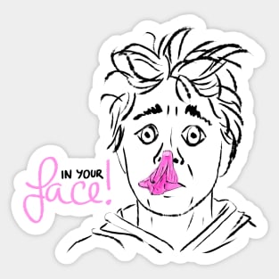 In your face! bubble gum Sticker